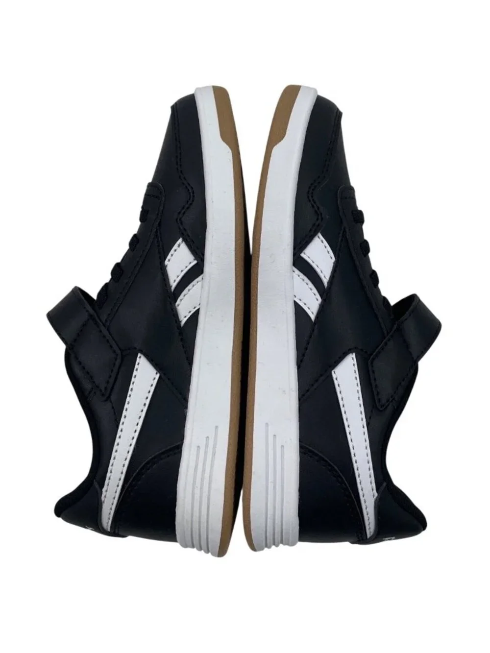 Reebok Court Advance Elastic Top Strap Black Sneakers Athletic Shoes Boys Size 2 - Picture 7 of 10